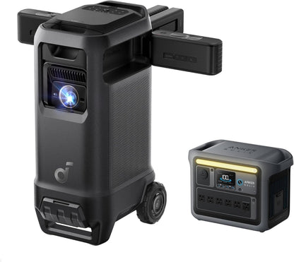 Soundcore Nebula X1 Pro with SOLIX C1000 Power Station, 4K Laser | 3,500 ANSI Lumens, 7.1.4 Spatial Sound, Dolby Atmos, Optical Zoom, 56,000:1 Contrast, for Indoor and Outdoor