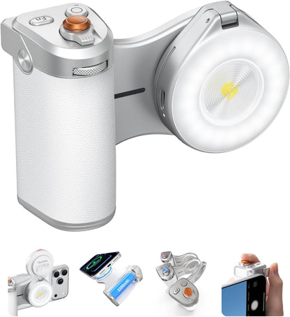 Pro Shot Imaging Grip + Beauty Selfie Flash Light Bundle Kit | DSLR Style Feel, Ergonomic Grip, Strong Magnetic Hold | Magsafe Creator Kit for Iphone & Android | for Selfie, Youtube, Zoom Call