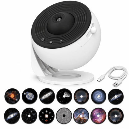 13 in 1 Planetarium Projector for Bedroom, Star Galaxy Projector Night Light with Timer, USB Powered Space Lamp for Room Decor, White