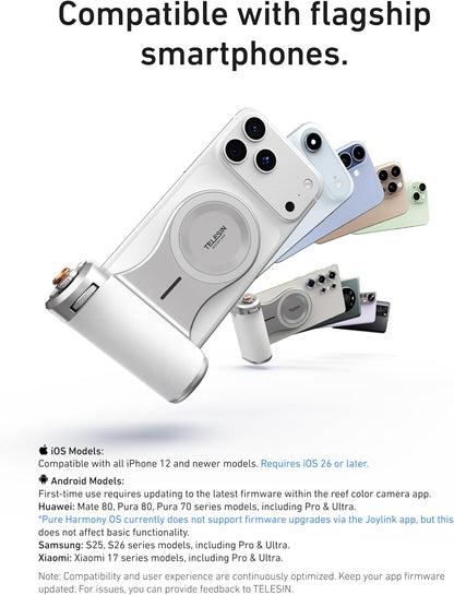 Pro Shot Imaging Grip + Beauty Selfie Flash Light Bundle Kit | DSLR Style Feel, Ergonomic Grip, Strong Magnetic Hold | Magsafe Creator Kit for Iphone & Android | for Selfie, Youtube, Zoom Call