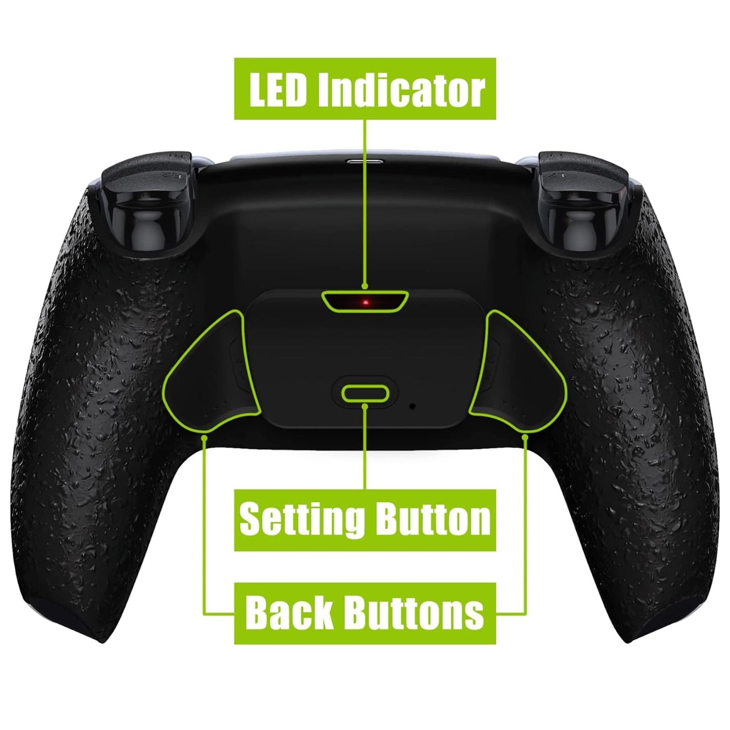 Textured Black Back Paddles Programable Rise V4 Remap Kit for PS5 Controller BDM-030 040 050 060, Upgrade Board Redesigned Back Shell Buttons Attachment for PS5 Controller - NO Controller
