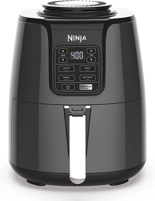 Ninja Air Fryer, 4 Qt Capacity, 4-In-1 Crisp, Roast, Reheat, and Dehydrate, Dishwasher Safe Parts, 105°F-400°F, 1550 Watt, Grey, AF101 | Crisps, Roasts, Reheats, Dehydrates, 1550W, High-Gloss Finish, Fits 2 Lbs Fries, Dishwasher-Safe