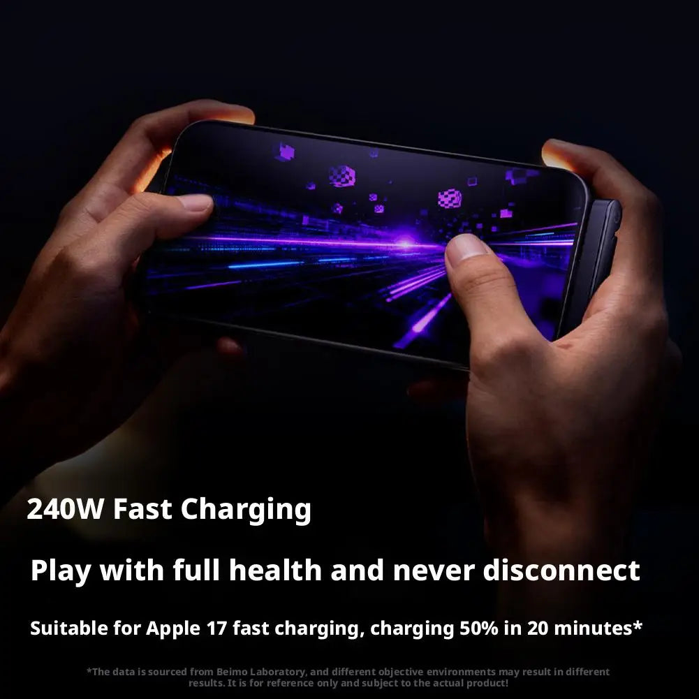 240W Super Fast Charging,Invisible Holder Charger Cable with Stand,Built-In Phone,Type C Braided Design for Gaming Office Travel