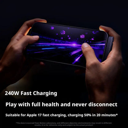 240W Super Fast Charging,Invisible Holder Charger Cable with Stand,Built-In Phone,Type C Braided Design for Gaming Office Travel