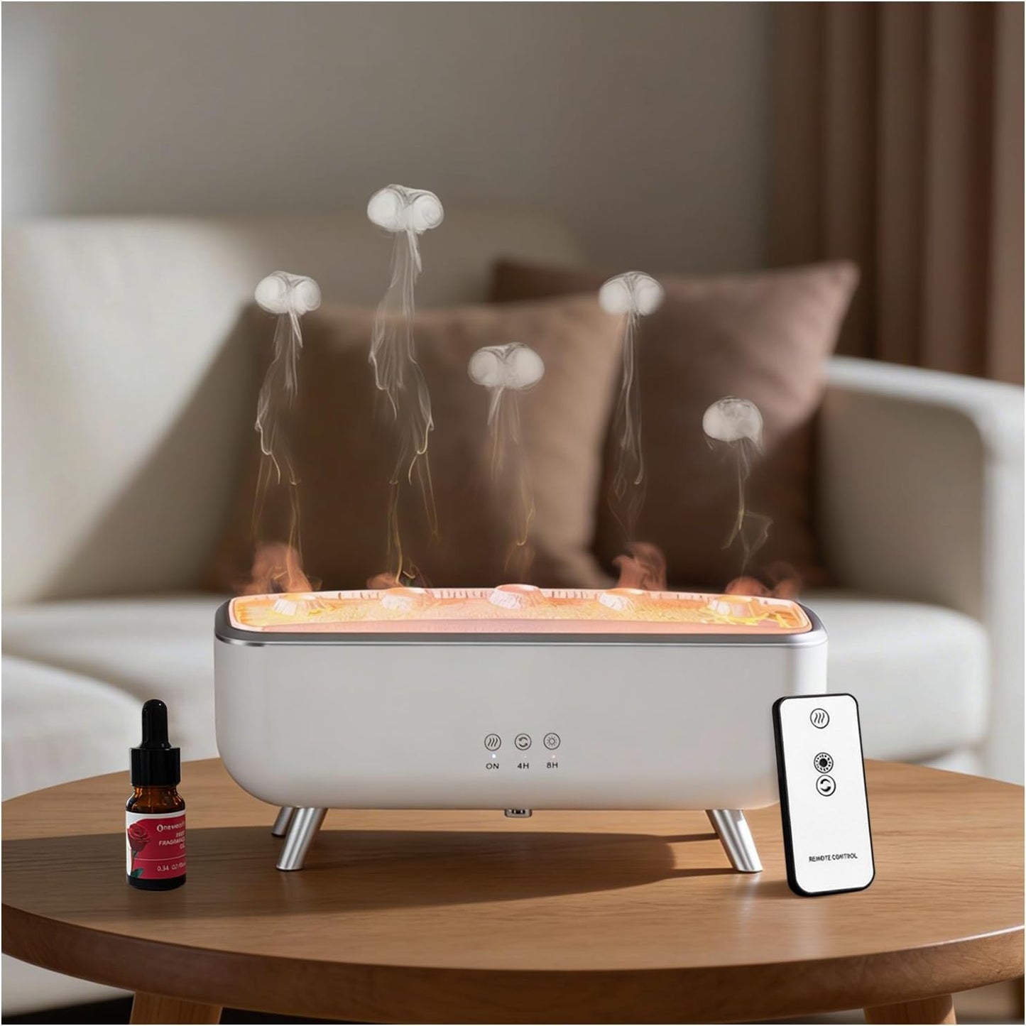 Jellyfish Humidifier & Diffuser with Remote, 300ML, 7 Colors, Auto Off